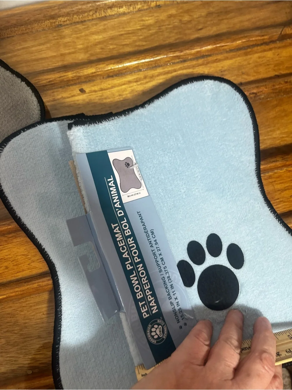 Pet Bowl + Placemat Pair with Paw Print